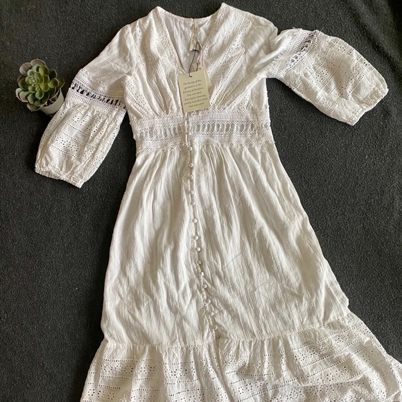 ebba eyelet midi dress